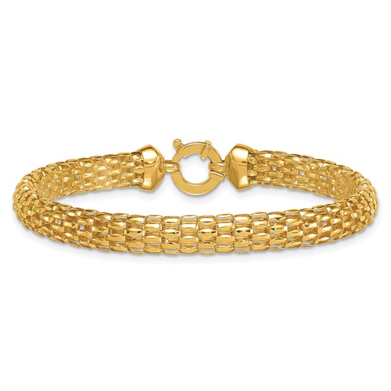 Herco 18K Polished 6.5mm Popcorn Mesh 7.5 Inch  Bracelet