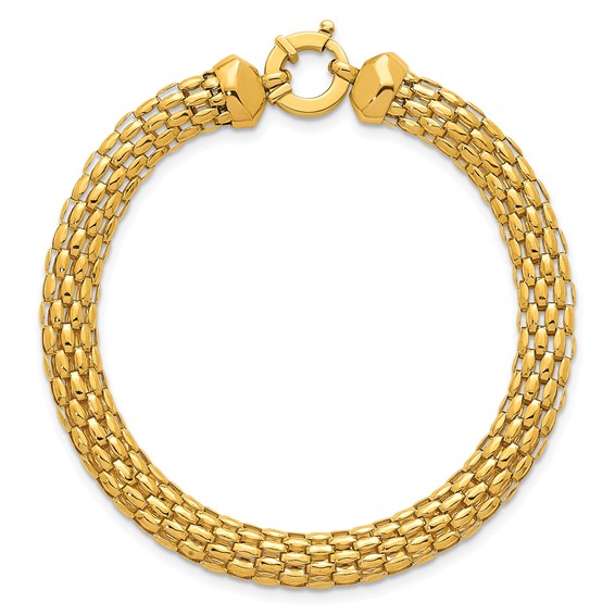 Herco 18K Polished 6.5mm Popcorn Mesh 7.5 Inch  Bracelet
