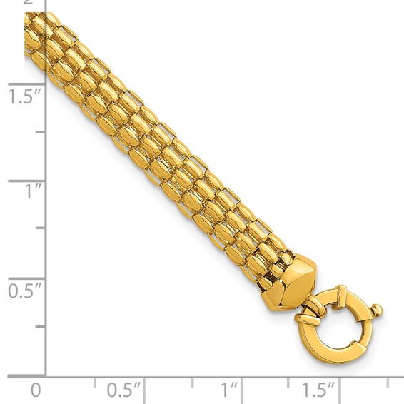 Herco 18K Polished 6.5mm Popcorn Mesh 7.5 Inch  Bracelet
