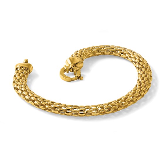 Herco 18K Polished 6.5mm Popcorn Mesh 7.5 Inch  Bracelet