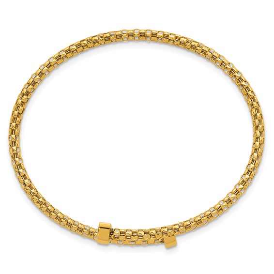 Herco 18K Polished Popcorn Mesh Flexible Bangle Bracelet