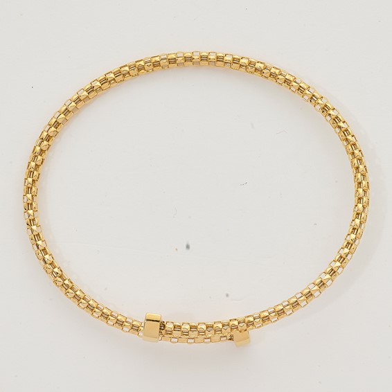 Herco 18K Polished Popcorn Mesh Flexible Bangle Bracelet