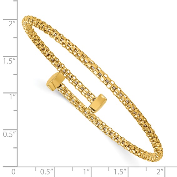 Herco 18K Polished Popcorn Mesh Flexible Bangle Bracelet