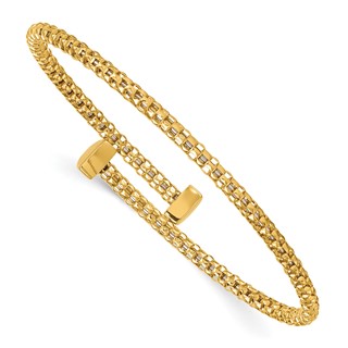 Herco 18K Polished Popcorn Mesh Flexible Bangle Bracelet