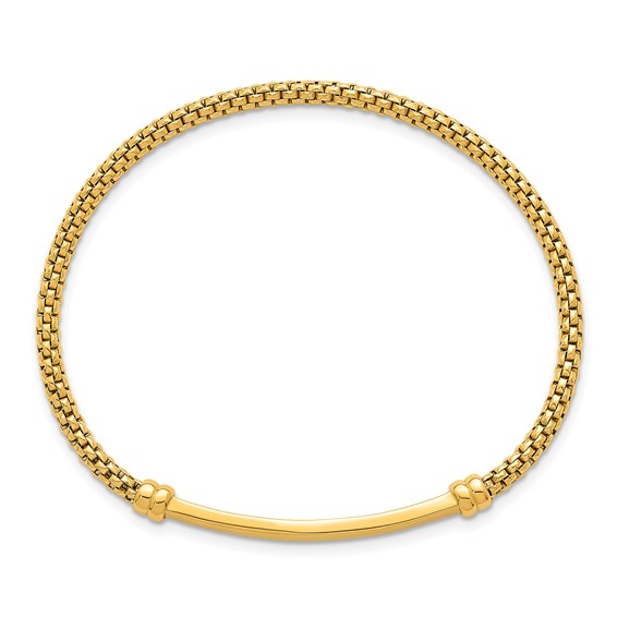 Herco 18K Polished Popcorn Mesh with Bar Stretch Bracelet