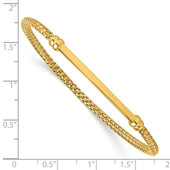 Herco 18K Polished Popcorn Mesh with Bar Stretch Bracelet