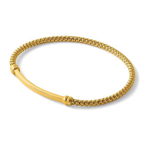 Herco 18K Polished Popcorn Mesh with Bar Stretch Bracelet