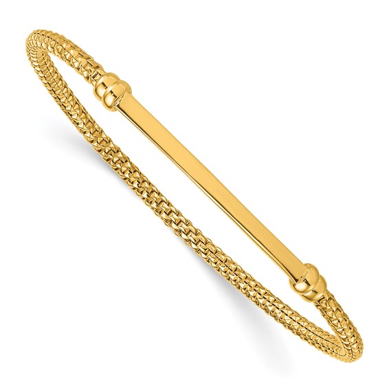 Herco 18K Polished Popcorn Mesh with Bar Stretch Bracelet