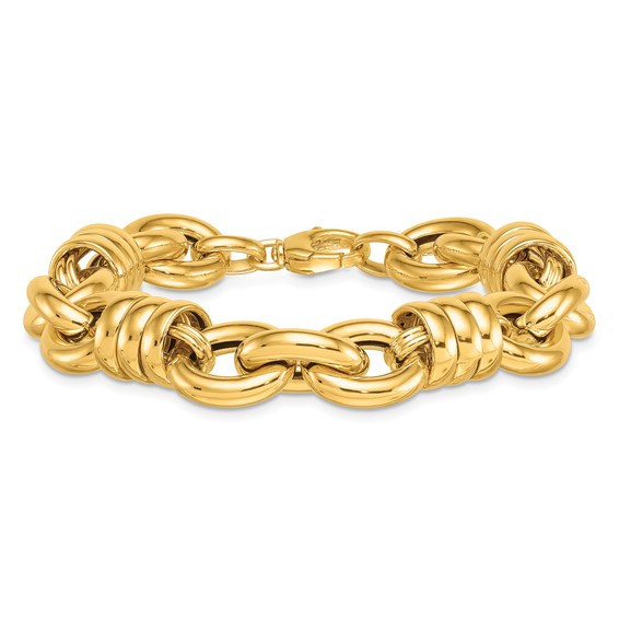 Herco 18K Polished Mixed Fancy Link 8 Inch Bracelet
