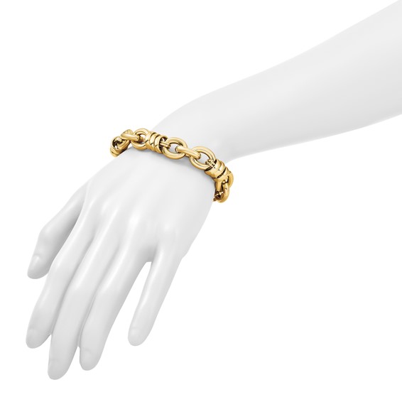 Herco 18K Polished Mixed Fancy Link 8 Inch Bracelet