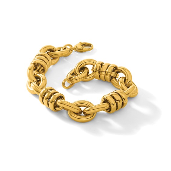 Herco 18K Polished Mixed Fancy Link 8 Inch Bracelet