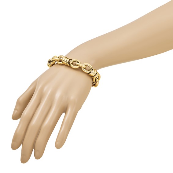 Herco 18K Polished Mixed Fancy Link 8 Inch Bracelet