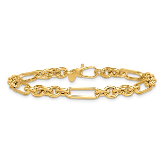 Herco Gold Polished Mixed Link Bracelets