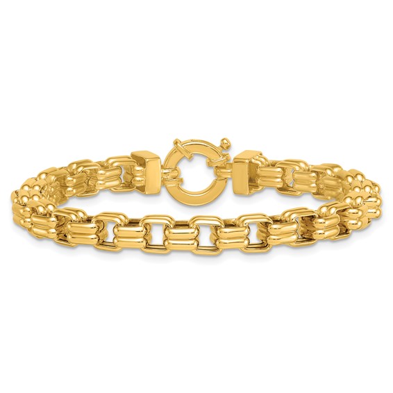 Herco 18K Polished Double Square Link 7 Inch Bracelet