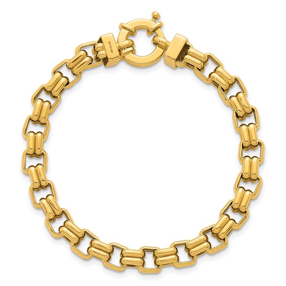 Herco 18K Polished Double Square Link 7 Inch Bracelet