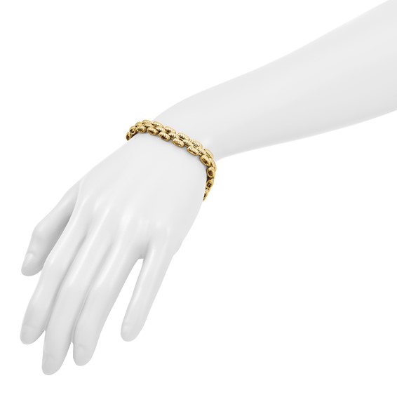 Herco 18K Textured Oval Fancy Link 7.5 Inch Bracelet