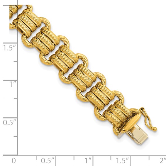 Herco 18K Textured Fancy Link 7.5 Inch Bracelet