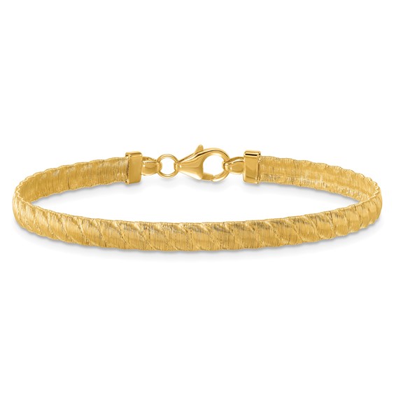 Herco 18K Polished and Textured Link 7.25 Inch Bracelet