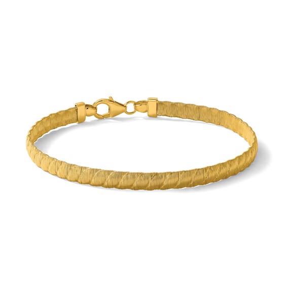 Herco 18K Polished and Textured Link 7.25 Inch Bracelet