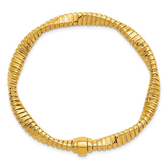 Herco 18K Polished Twisted Link 7.5 Inch Omega Bracelet