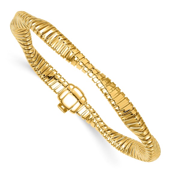 Herco 18K Polished Twisted Link 7.5 Inch Omega Bracelet