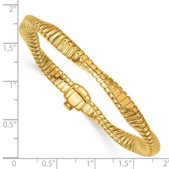 Herco 18K Polished Twisted Link 7.5 Inch Omega Bracelet