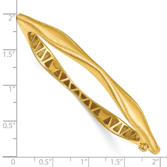 Herco 18K Polished and Brushed Angled Hinged with Safety Clasp Bangle