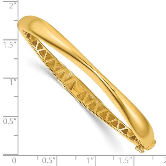 Herco 18K Polished Fancy Hinged with Safety Clasp Bangle