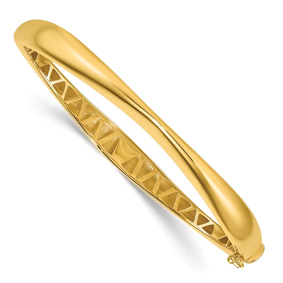 Herco 18K Polished Fancy Hinged with Safety Clasp Bangle