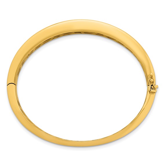 Herco 18K Polished Fancy Wave Hinged with Safety Clasp Bangle