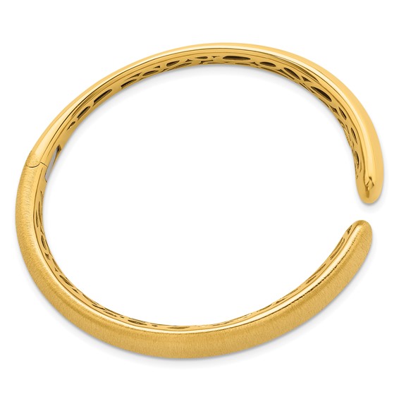 Herco 18K Polished and Brushed Graduated Hinged Cuff Bangle