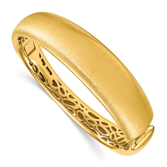 Herco 18K Polished and Brushed Graduated Hinged Cuff Bangle