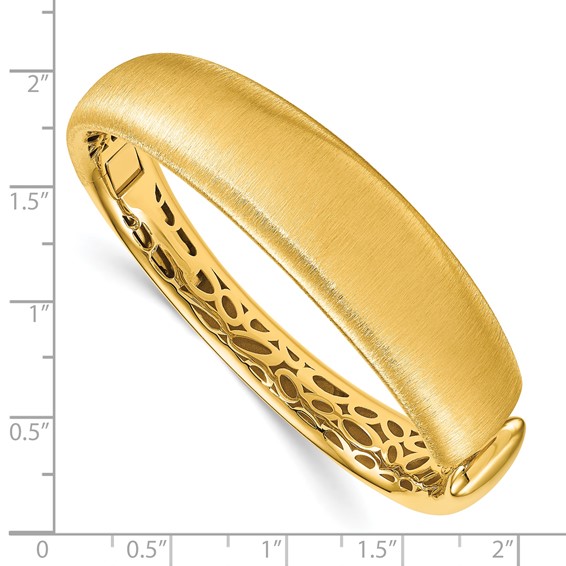 Herco 18K Polished and Brushed Graduated Hinged Cuff Bangle