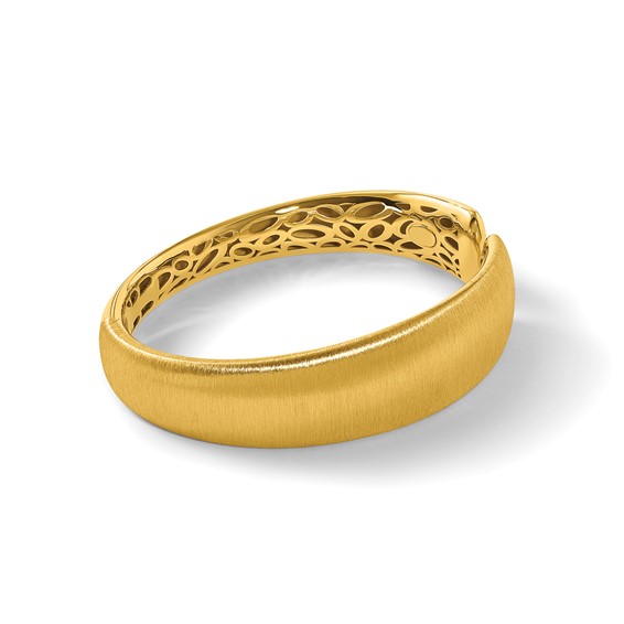 Herco 18K Polished and Brushed Graduated Hinged Cuff Bangle