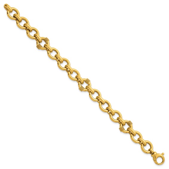 Herco 18K Textured Wrap Circle Link 7.75 Inch Bracelet