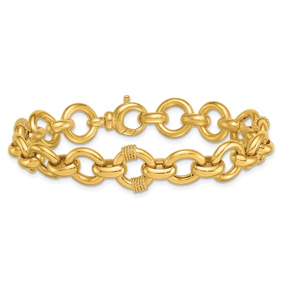 Herco 18K Textured Wrap Circle Link 7.75 Inch Bracelet