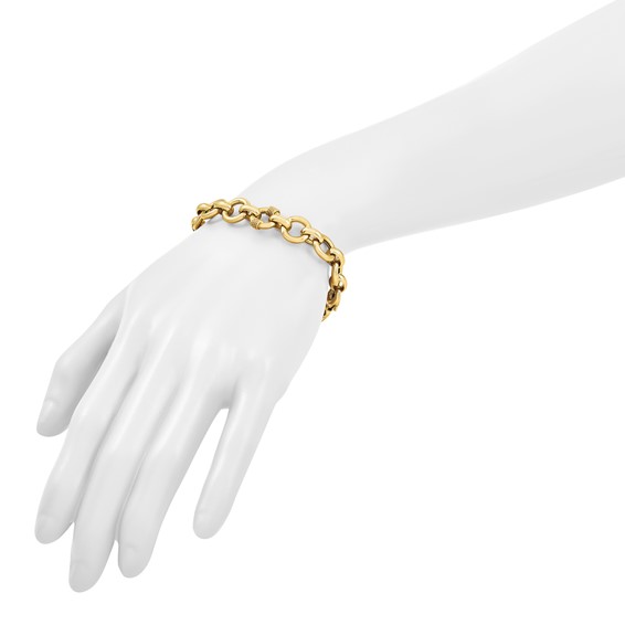 Herco 18K Textured Wrap Circle Link 7.75 Inch Bracelet