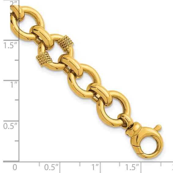 Herco 18K Textured Wrap Circle Link 7.75 Inch Bracelet