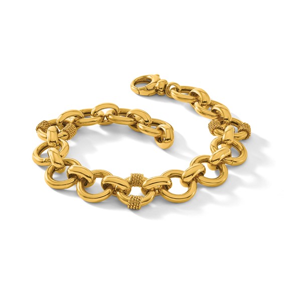 Herco 18K Textured Wrap Circle Link 7.75 Inch Bracelet