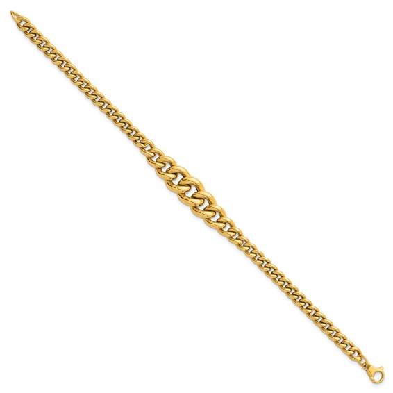 Herco 18k Polished Graduated Curb Link 7.5 Inch Bracelet