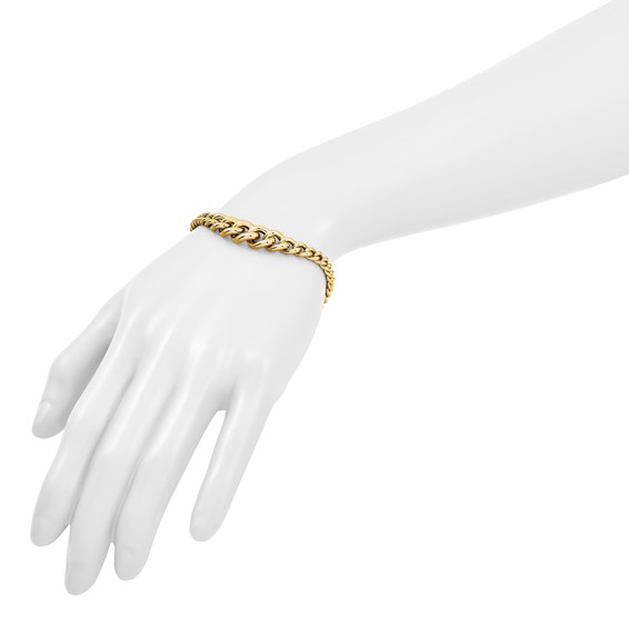 Herco 18k Polished Graduated Curb Link 7.5 Inch Bracelet