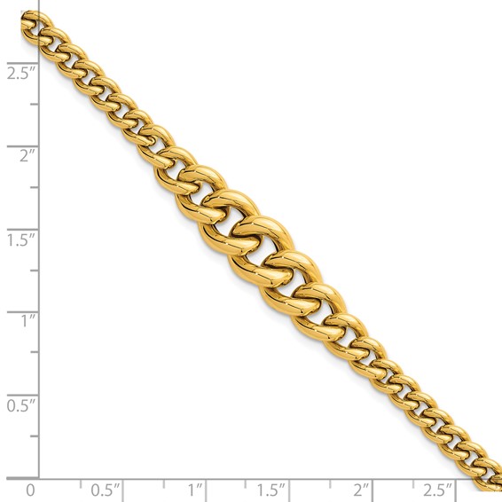 Herco 18k Polished Graduated Curb Link 7.5 Inch Bracelet