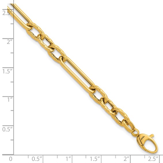 Herco 18K Polished and Twisted Mixed Open Link 8 Inch Bracelet