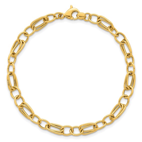 Herco 18K Polished Double Link 7.5 Inch Bracelet