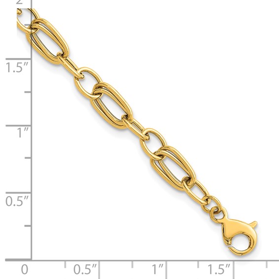 Herco 18K Polished Double Link 7.5 Inch Bracelet