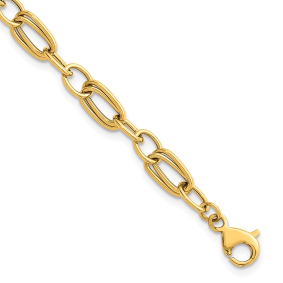 Herco 18K Polished Double Link 7.5 Inch Bracelet