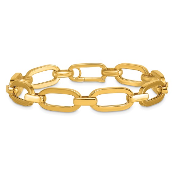 Herco 18K Polished 10mm Oval Link 8 Inch Bracelet