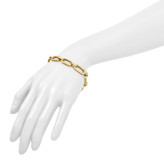 Herco 18K Polished 10mm Oval Link 8 Inch Bracelet