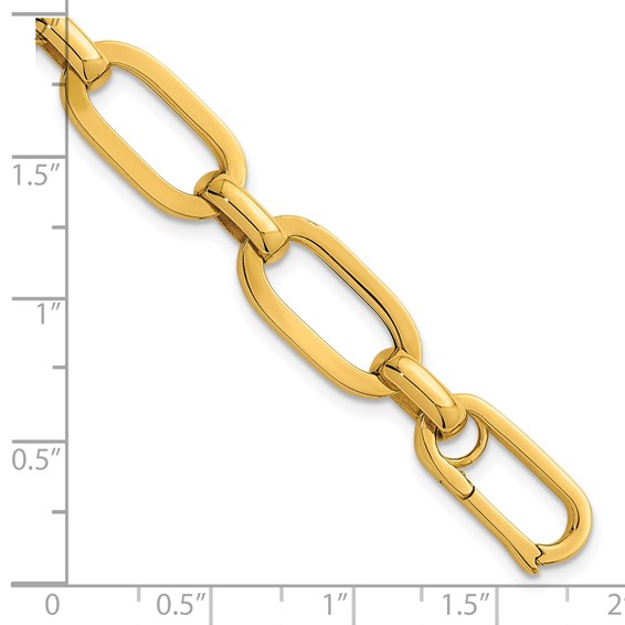 Herco 18K Polished 10mm Oval Link 8 Inch Bracelet