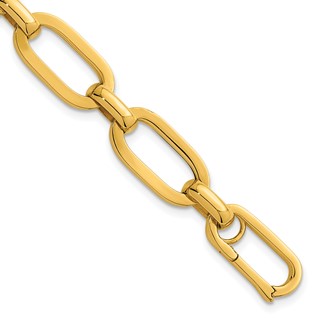 Herco 18K Polished 10mm Oval Link 8 Inch Bracelet